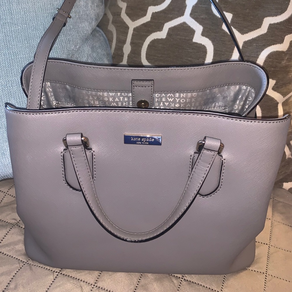 Kate Spade Satchel- gray/ beige
